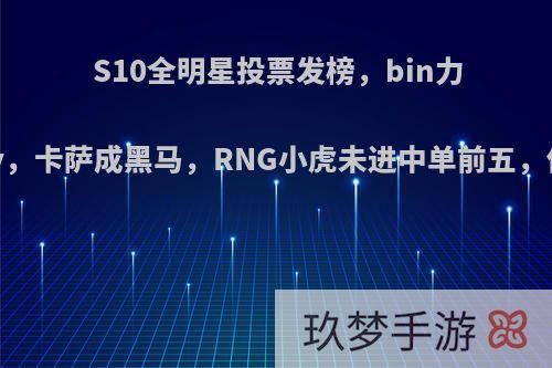 S10全明星投票发榜，bin力压theshy，卡萨成黑马，RNG小虎未进中单前五，你怎么看?