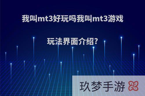 我叫mt3好玩吗我叫mt3游戏玩法界面介绍?