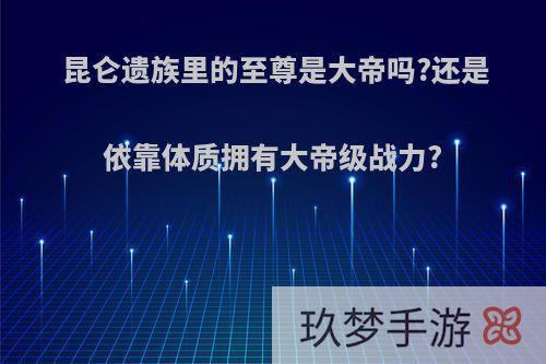 昆仑遗族里的至尊是大帝吗?还是依靠体质拥有大帝级战力?