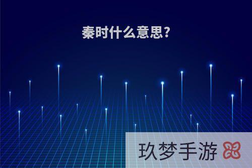 秦时什么意思?