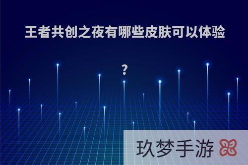 王者共创之夜有哪些皮肤可以体验?