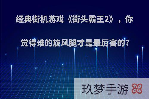 经典街机游戏《街头霸王2》，你觉得谁的旋风腿才是最厉害的?