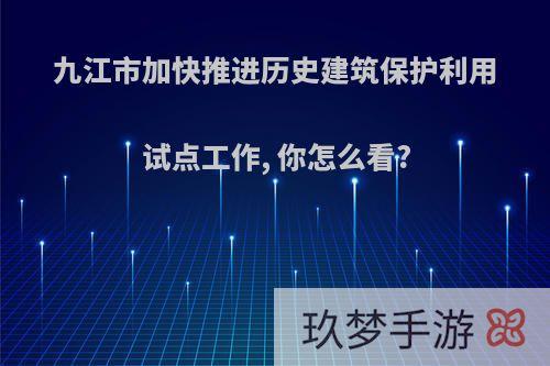 九江市加快推进历史建筑保护利用试点工作, 你怎么看?