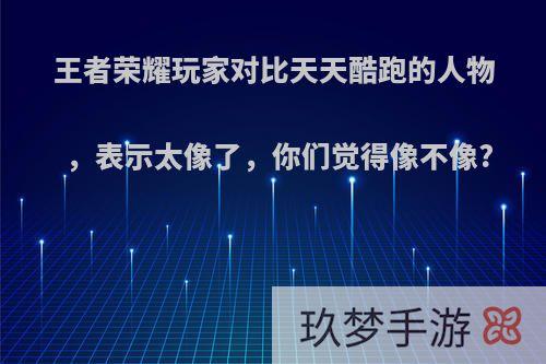 王者荣耀玩家对比天天酷跑的人物，表示太像了，你们觉得像不像?