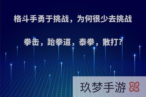 格斗手勇于挑战，为何很少去挑战拳击，跆拳道，泰拳，散打?