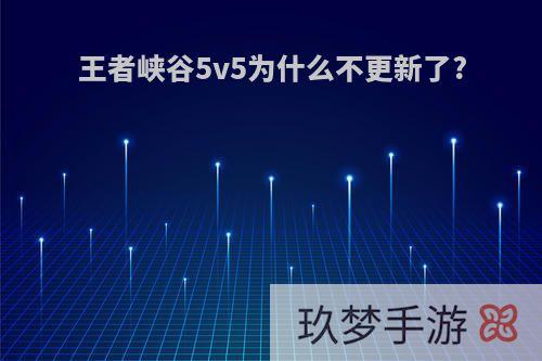 王者峡谷5v5为什么不更新了?