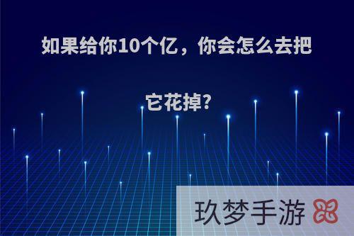 如果给你10个亿，你会怎么去把它花掉?