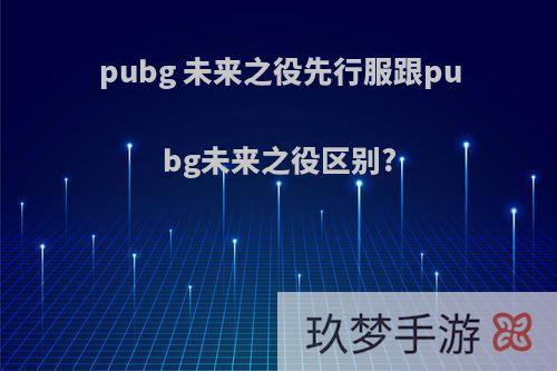 pubg 未来之役先行服跟pubg未来之役区别?