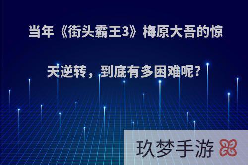 当年《街头霸王3》梅原大吾的惊天逆转，到底有多困难呢?