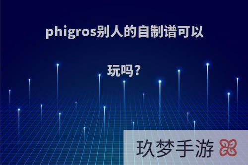 phigros别人的自制谱可以玩吗?