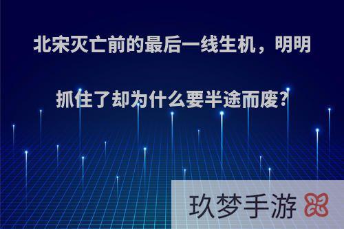 北宋灭亡前的最后一线生机，明明抓住了却为什么要半途而废?