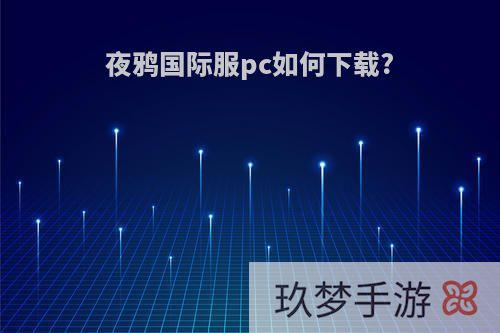 夜鸦国际服pc如何下载?