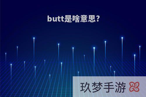 butt是啥意思?