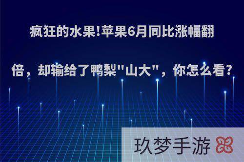 疯狂的水果!苹果6月同比涨幅翻倍，却输给了鸭梨