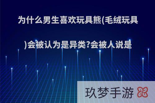 为什么男生喜欢玩具熊(毛绒玩具)会被认为是异类?会被人说是