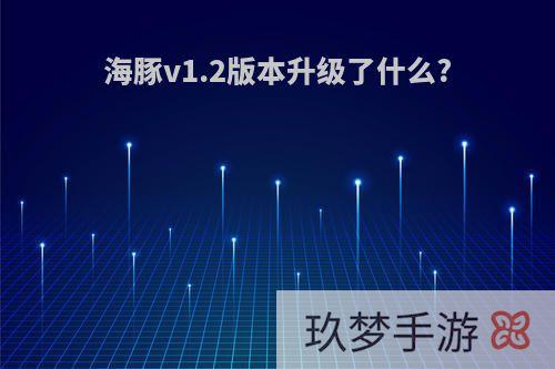 海豚v1.2版本升级了什么?