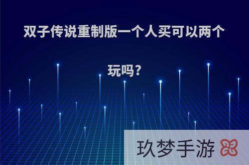 双子传说重制版一个人买可以两个玩吗?