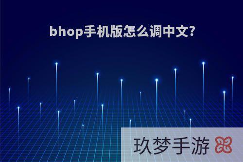 bhop手机版怎么调中文?