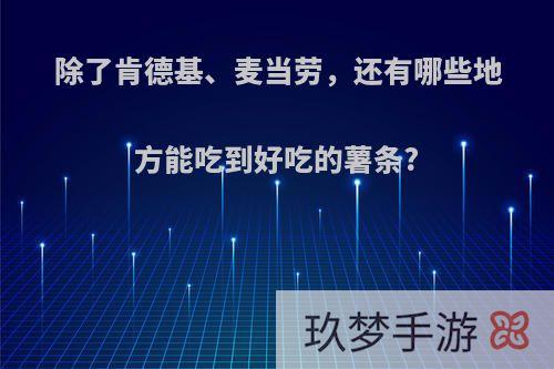 除了肯德基、麦当劳，还有哪些地方能吃到好吃的薯条?