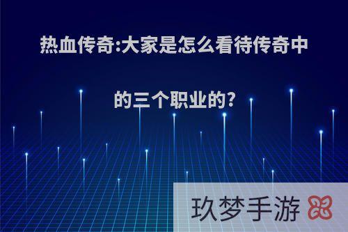 热血传奇:大家是怎么看待传奇中的三个职业的?