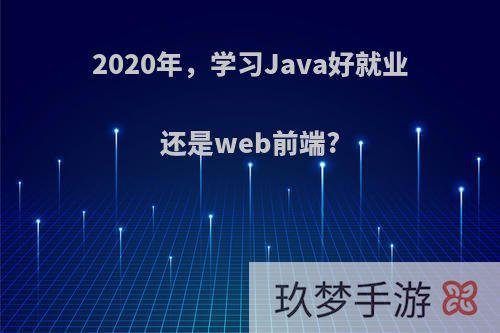 2020年，学习Java好就业还是web前端?