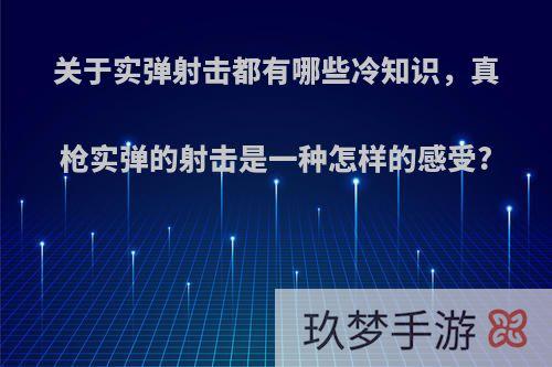 关于实弹射击都有哪些冷知识，真枪实弹的射击是一种怎样的感受?