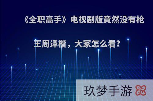 《全职高手》电视剧版竟然没有枪王周泽楷，大家怎么看?