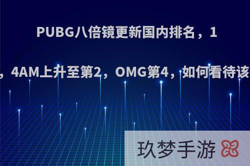 PUBG八倍镜更新国内排名，17第1，4AM上升至第2，OMG第4，如何看待该排名?