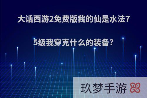 大话西游2免费版我的仙是水法75级我穿克什么的装备?