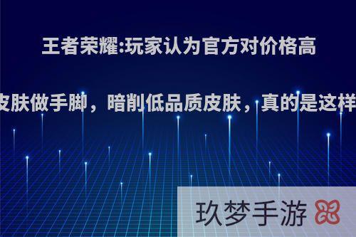 王者荣耀:玩家认为官方对价格高的皮肤做手脚，暗削低品质皮肤，真的是这样吗?