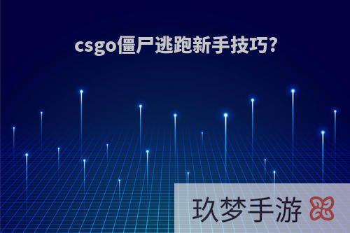 csgo僵尸逃跑新手技巧?