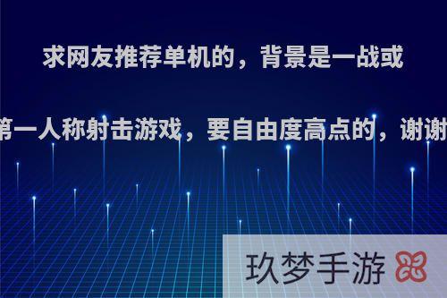 求网友推荐单机的，背景是一战或二战的第一人称射击游戏，要自由度高点的，谢谢网友了?