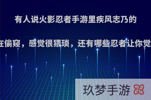 有人说火影忍者手游里疾风志乃的奥义好像在偷窥，感觉很猥琐，还有哪些忍者让你觉得讨厌呢?