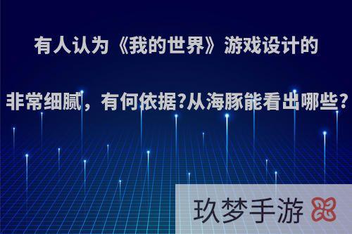 有人认为《我的世界》游戏设计的非常细腻，有何依据?从海豚能看出哪些?