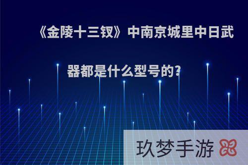 《金陵十三钗》中南京城里中日武器都是什么型号的?