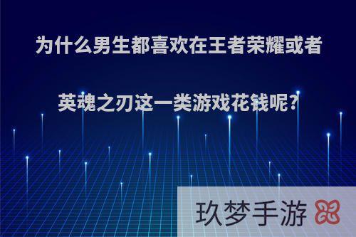 为什么男生都喜欢在王者荣耀或者英魂之刃这一类游戏花钱呢?