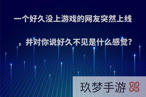 一个好久没上游戏的网友突然上线，并对你说好久不见是什么感觉?