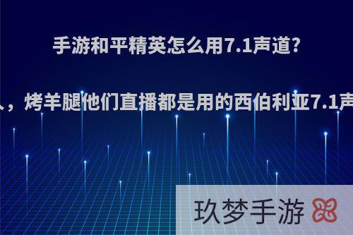 手游和平精英怎么用7.1声道?不求人，烤羊腿他们直播都是用的西伯利亚7.1声道的?