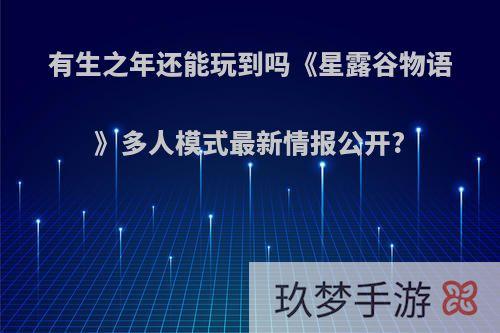 有生之年还能玩到吗《星露谷物语》多人模式最新情报公开?