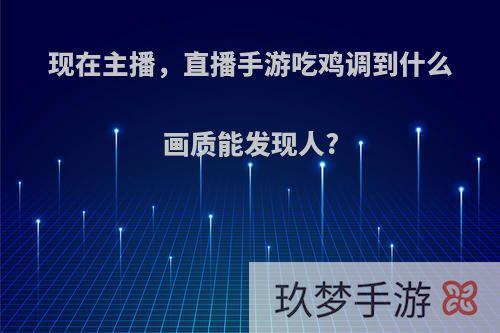 现在主播，直播手游吃鸡调到什么画质能发现人?