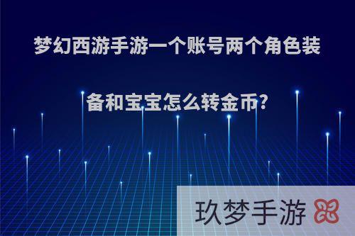 梦幻西游手游一个账号两个角色装备和宝宝怎么转金币?