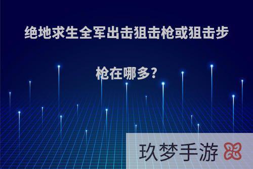 绝地求生全军出击狙击枪或狙击步枪在哪多?