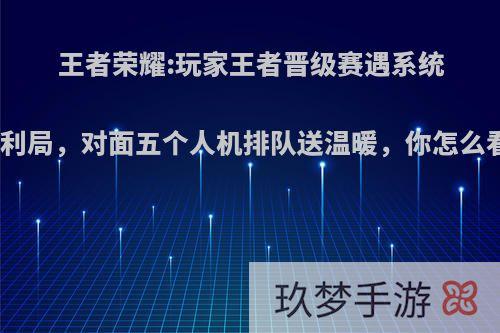 王者荣耀:玩家王者晋级赛遇系统福利局，对面五个人机排队送温暖，你怎么看?