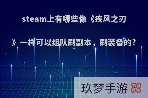 steam上有哪些像《疾风之刃》一样可以组队刷副本，刷装备的?