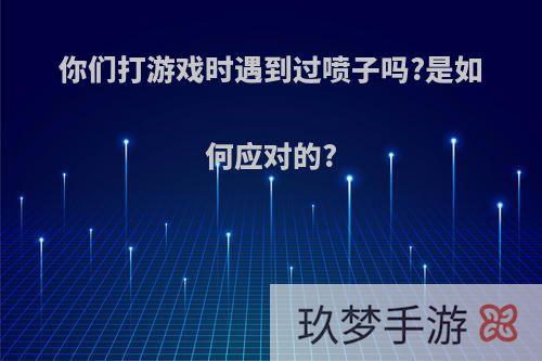 你们打游戏时遇到过喷子吗?是如何应对的?