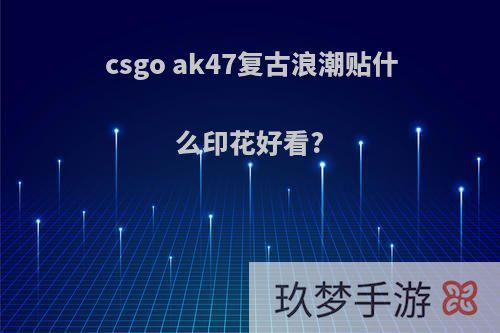 csgo ak47复古浪潮贴什么印花好看?