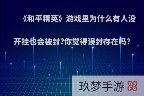 《和平精英》游戏里为什么有人没开挂也会被封?你觉得误封存在吗?