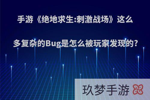 手游《绝地求生:刺激战场》这么多复杂的Bug是怎么被玩家发现的?