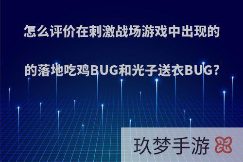 怎么评价在刺激战场游戏中出现的的落地吃鸡BUG和光子送衣BUG?