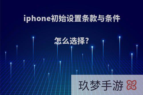 iphone初始设置条款与条件怎么选择?